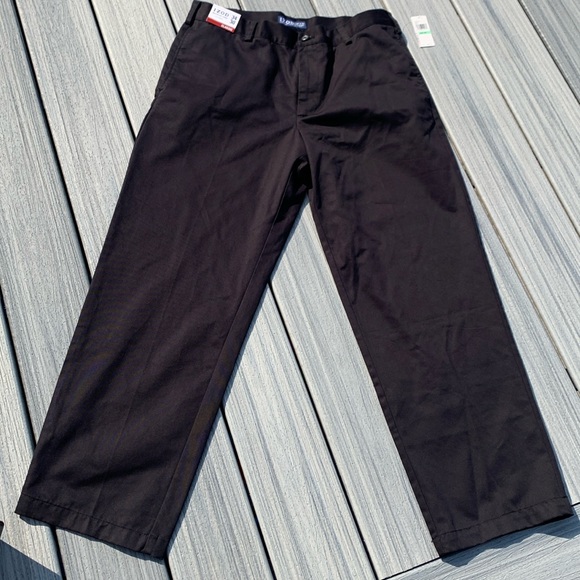 Izod NWT BIG & TALL 54x 29 khaki pants flat front sport flex button zipper close - Picture 1 of 4